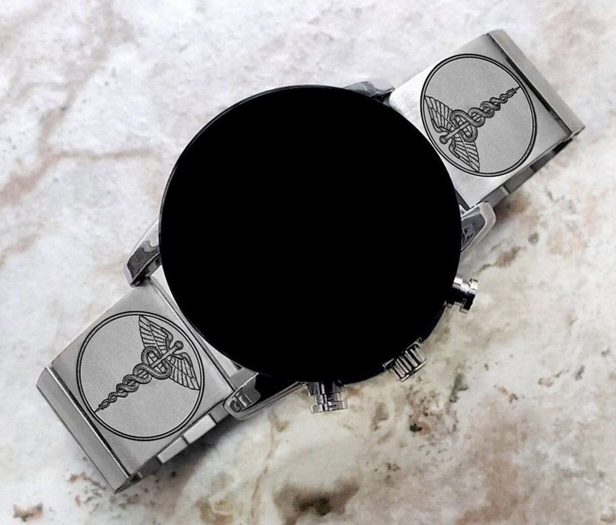 Engraved Watch Band Compatible with Garmin Forerunner 745 265 255 Venu 3 2 Vivoactive 4 Darth Vader First Avenger St Steel Strap MS1 -B22